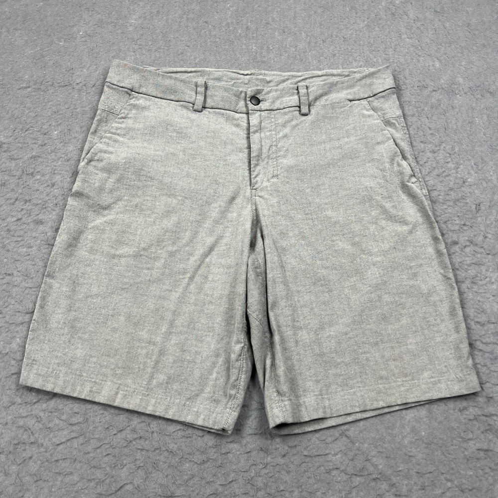 Lululemon Shorts Men's 38 Gray Oxford Woven ABC Commission Short Knit 11"